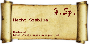 Hecht Szabina névjegykártya